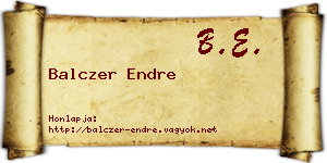 Balczer Endre névjegykártya